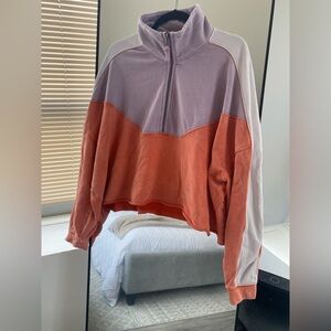 FP Movement - Colorblock Semi-Crop Half Zip Pullover Sweatshirt - Size S